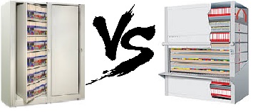 Rotating Cabinets vs lektriever rotomat electric system